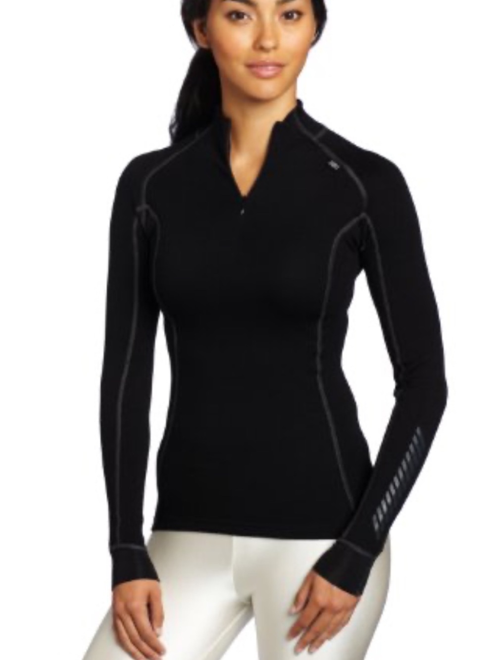Helly Hansen Wool Blend Black Long Sleeve Warm Freeze 1/2 Zip Performance Top - Picture 11 of 11